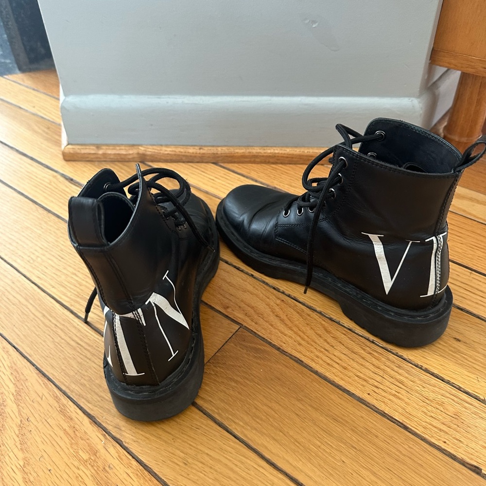 Black Valentino combat boots. Size 36.5